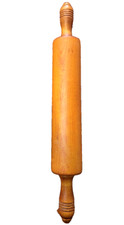 Rolling Pin Solid Wood Carved Handles 10.25