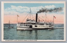 Steamer Betty Alden Entering Harbor Plymouth Massachusetts Postcard picture