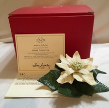 Lenox White Poinsettia Flower Figurine With COA. NEW IN BOX. ES picture