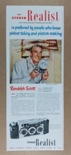 1952 Stereo Realist Camera vintage print Ad picture