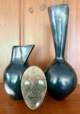 Antique 1870’s Inuit Whale Vertebrae Seashell  Mask Face Shaman Carving Canada picture