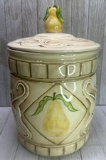 Vtg American Atelier SAN Marco 5114 Cookie Jar Yellow Pear Earthenware 11