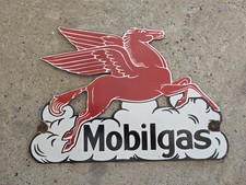 VINTAGE MOBILGAS PEGASUS PORCELAIN SIGN DEALERSHIP GAS STATION  12