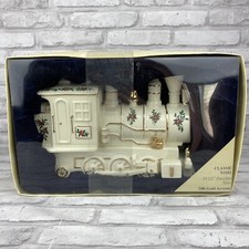 Classic Noel Porcelain Christmas Train Figure 24K Gold Accents New In Box  picture