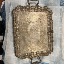 Vintage Sheridan Silverplate Footed Electric Warming Serving Tray Platter 15x23 picture