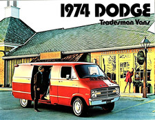 ORIGINAL  1974 DODGE TRADESMAN CARGO VAN SALES BROCHURE CATALOG ~ 12 PAGES picture