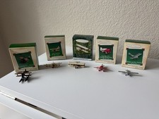 Vtg Lot Of 5 Sky’s The Limit Miniature Hallmark Airplane Ornaments With Boxes picture