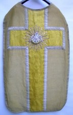 Antique goldbrocade Chasuble Vestment  (brocade Pelican) picture