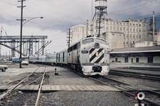 Amtrak ex-BN 9947 EMD E8 w the Puget Sound at Portland OR 1971 8.5 x 11 Photo picture