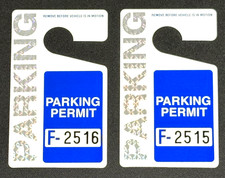 1-DAY SALE ⭐ BUY 1 GET 1 FREE ⭐ PARKING PERMIT REPLACEMENT TAG PLASTIC BLUE picture