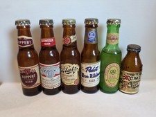 Vintage Mini Glass Beer Bottles 4.5