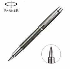 Good Parker IM Series Metal Grey Grid/Silver Clip Fine 0.5mm Nib Fountain Pen picture