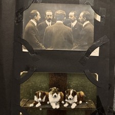 200+ Postcard Antique Album Jo Baker Strongmen Real Hair 13 Halloween Santa Dogs picture