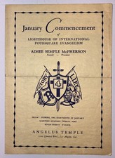 1929 Aimee Semple McPherson L.I.F.E. Bible College Commencement Program Rare picture