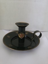 Vintage 1992 Century Company Hand Painted Metal Candel Holder Primitive FOX HUNT picture