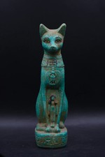 Rare Ancient Egyptian Antiquities Egyptian Goddess Bastet Egyptian Cat Figure BC picture