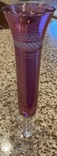 VINTAGE PILGRIM CRANBERRY GLASS VASE ETCHED WITH DESIGN picture