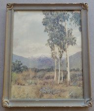1910'S FRAMED PHOTO VIEW OF MOUNT  BALDY FROM CLAREMONT CALIFORNIA BY L. COOPER picture