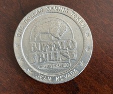 Vintage Nevada $1 Casino Gaming Tokens Lot of 2 Buffalo Bills & California picture