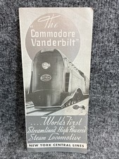 1934 New York Central Lines Commodore Vanderbilt Streamline Locomotive Brochure picture
