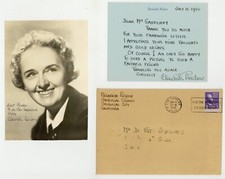 Elizabeth Risdon 1950 Signed Photo, Letter, Envelope British Actress Autograph picture