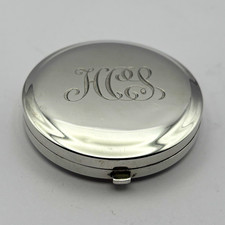 Vintage Tiffany & Co Sterling Silver Powder Compact Mirror Monogrammed 73.53g picture