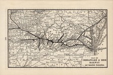 1903 Antique Chesapeake and Ohio Railway Map Vintage C & O Railroad Map 3096 picture