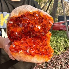 16.61LB Rare natural yellow crystal cluster flower yellow crystal block repair picture