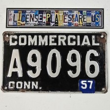 1957 Connecticut Commercial License Plate 🔥 Vintage Antique CT Tag A9096 picture