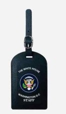 Set of 4 Black Colored Presidential Seal White House Staff Luggage Tag picture