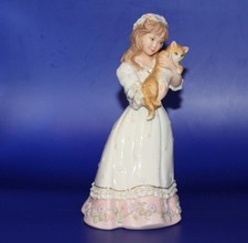 VINTAGE LENOX DEAREST FRIENDS BY SANDRA KUCK 7.25 INCH PORCELAIN FIGURE WITH CAT picture