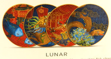 Williams Sonoma Lunar New Year Plates Set of 4 Mixed Design Starter Salad NEW picture