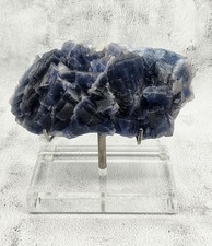 Large Blue Purple Fluorite Crystal Specimen on Acrylic Stand 5 Lb 15 Oz Stunning picture