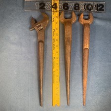 Vintage Ironworker Spud Wrench Lot 3pc AMERICAN BRIDGE CO AB CO KLEIN WRIGHT USA picture