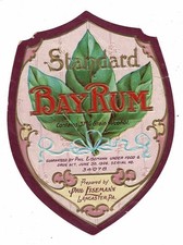 1906 Standard Bay Rum Pre-Prohibition Label Phil Eisemann Lancaster PA Embossed picture