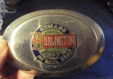 Chicago Burlington Quincy Railroad Cloissone belt buckle picture