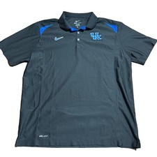 Kentucky Wildcats Polo Shirt Mens XL Black Nike Dri-Fit Elite Performance Golf picture