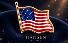 Hansen American USA Flag Lapel Pin picture