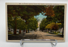 Vtg Main Street Looking Toward The Capitol Sacramento California Postcard picture