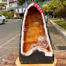 19.7LB Natural citrine geode quartz cluster crystal cathedrals specimen healing picture