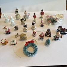 Vintage Miniature Christmas Decorations And Figurines Lot Of 25 picture