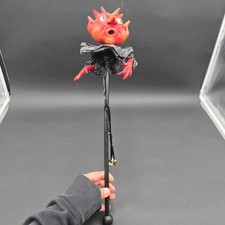 Silver Willow Halloween Devil Wand Red Demon Jingle Bell Folk Art Puppet picture