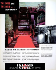 Inland Steel Hot Strip Mill Industrial Steelmaking Chicago Vtg 1935 Mag Print Ad picture