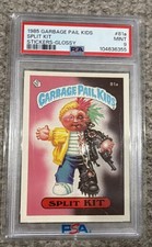 1985 GARBAGE PAIL KIDS STICKERS GLOSSY #81a SPLIT KIT PSA 9 picture