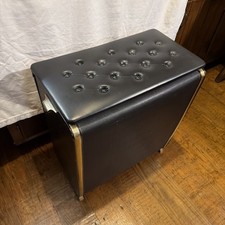 Laundry Hamper Pearl Wick Vintage MCM Retro Laundry Hamper picture
