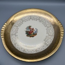 Vintage Paden City Pottery Co 22 KT Gold Encrusted 13” Serving Plate picture