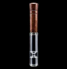 4” Wooden & Glass One Hitter Pipe Handcrafted Chillum Pocket Tobacco Pipe picture