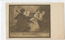 A/S Lou Mayer postcard NOCTURNE  Man Playing Viola Cello Woman picture