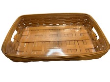 Longaberger Hostess Serving Tray Basket w Plastic Liner & 10 Place Server picture