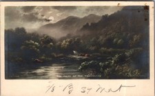 1900s The Pass of the Trossachs Scotland Moonlight Landscape Postcard picture